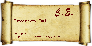 Czvetics Emil névjegykártya
